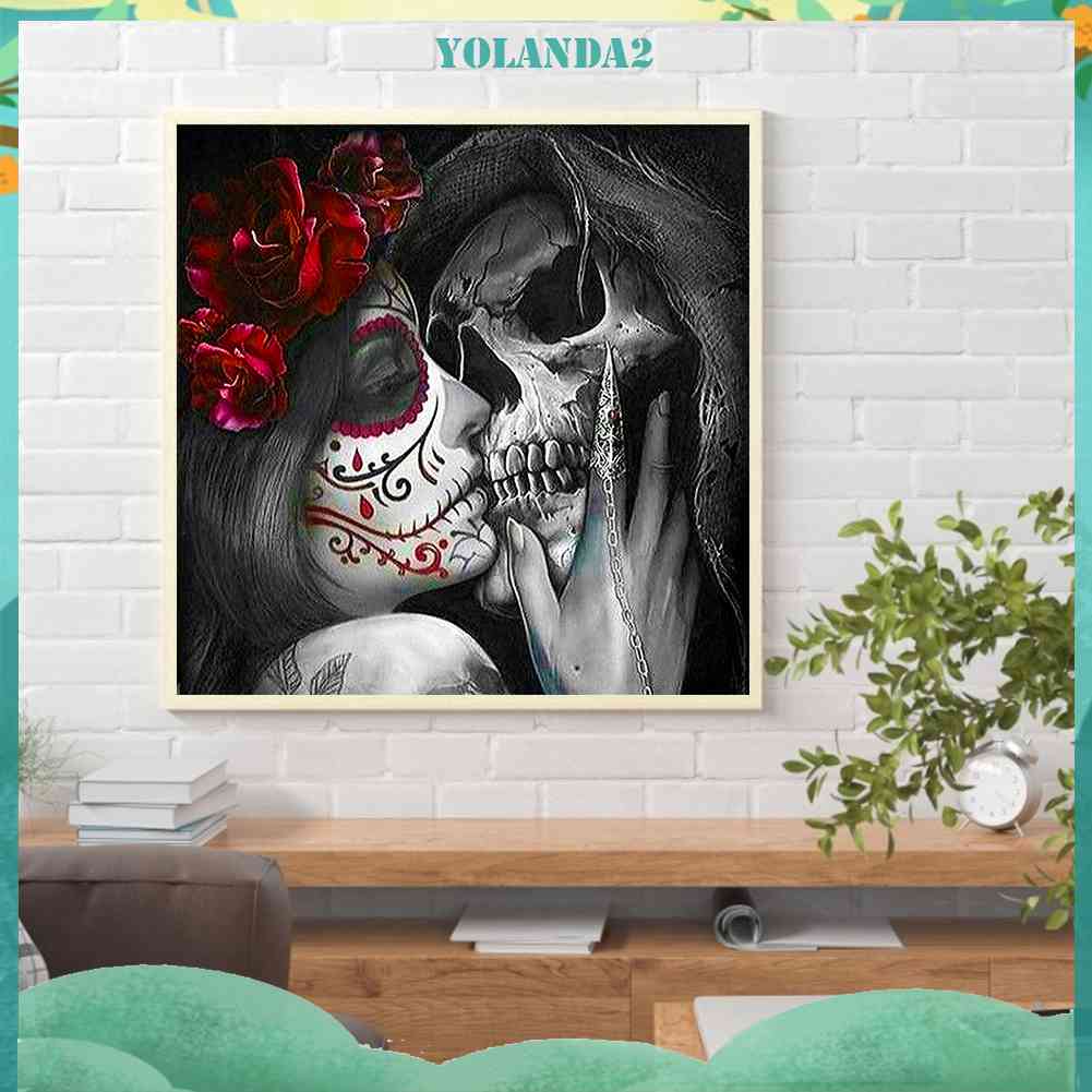 Tranh Đính Đá Kim Cương Toàn Bộ 5D DIY Hình Vẽ Đầu Lâu