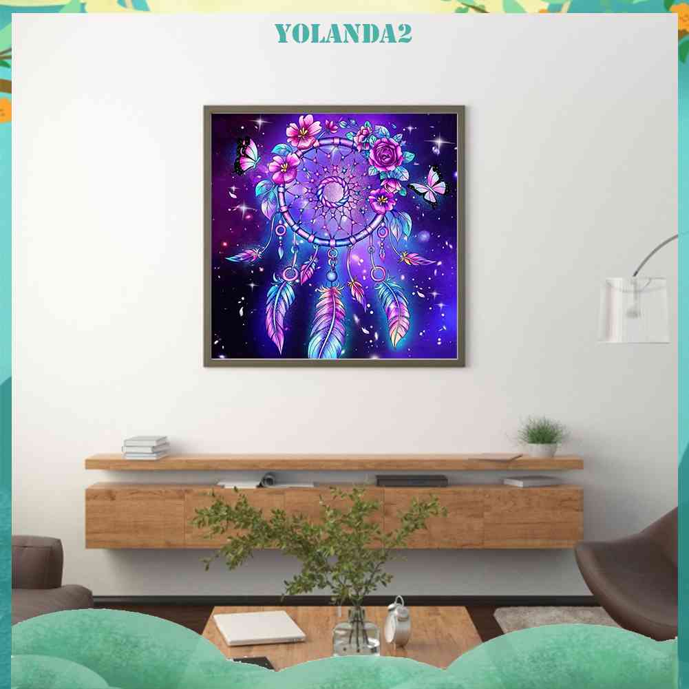 Bộ Tranh Đính Đá 5D Họa Tiết Hoa Hồng / Dream Catcher Độc Đáo DIY Dùng Trang Trí Nhà Cửa