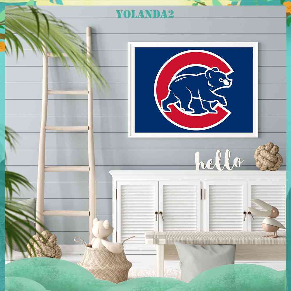 Bộ Tranh Đính Đá 5D Họa Tiết Huy Hiệu Bóng Chày Độc Đáo DIY Dùng Trang Trí