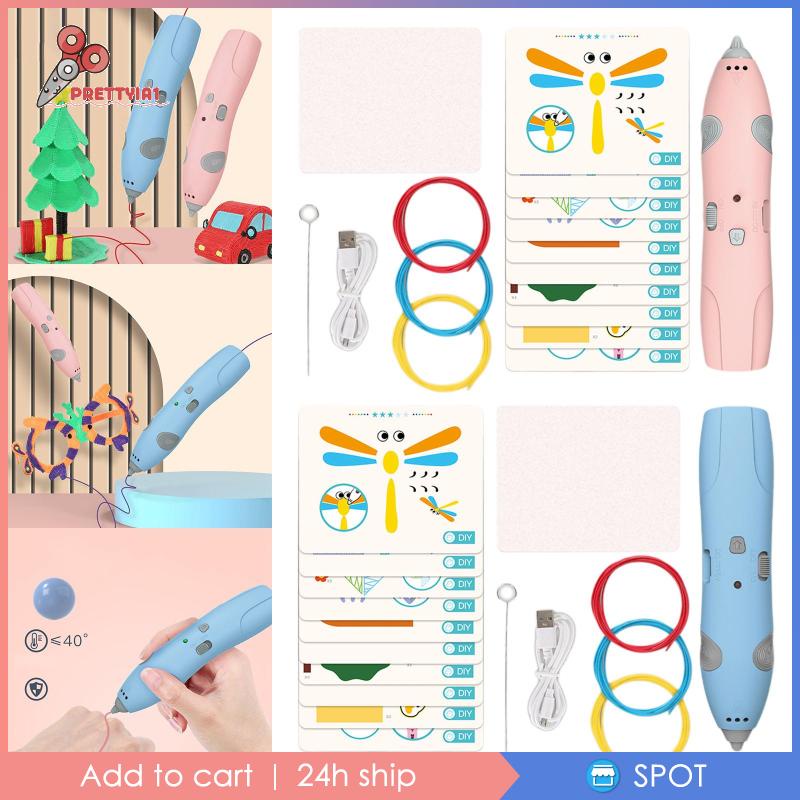 [Prettyia1] Bút Vẽ 3D Nhiệt Độ Thấp Dành Cho Trẻ Em