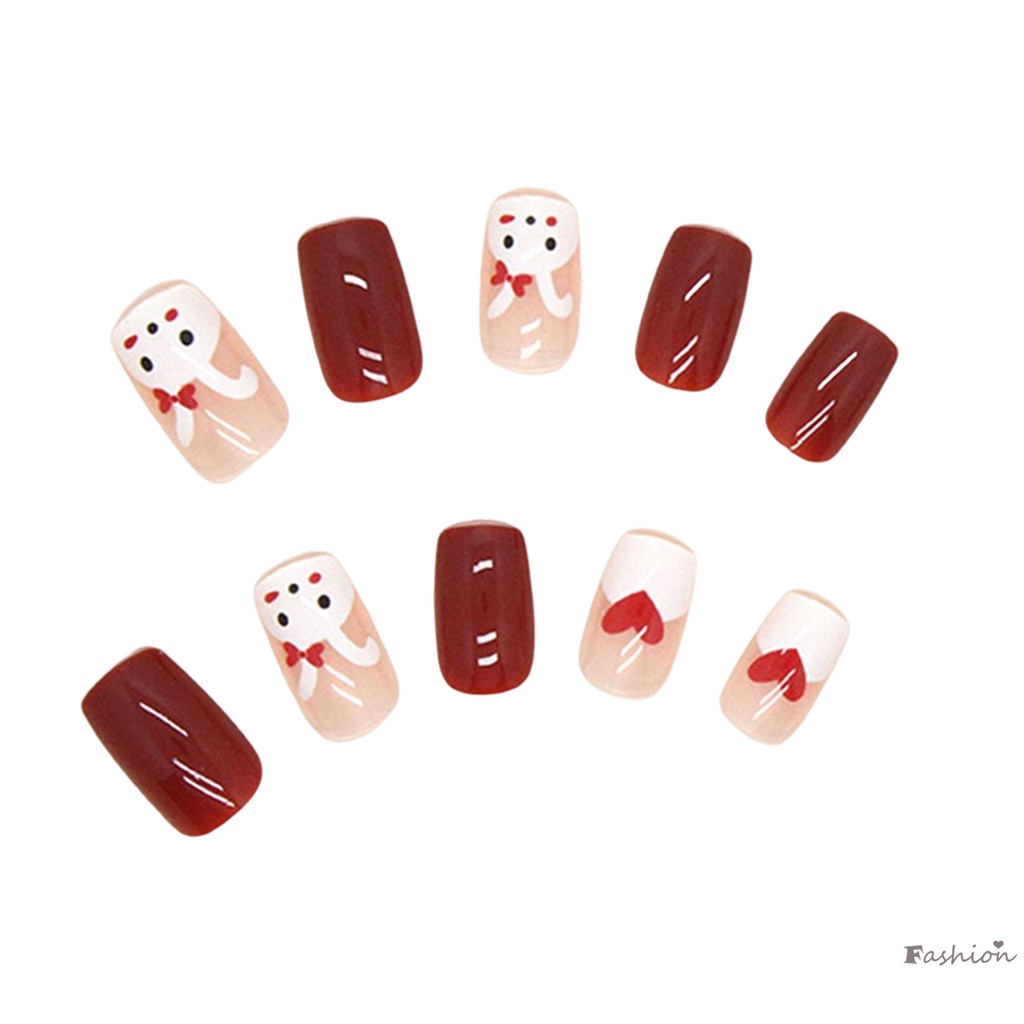 Bộ Móng Tay Giả Hình Thỏ Dễ Thương Thân Thiện Với Môi Trường