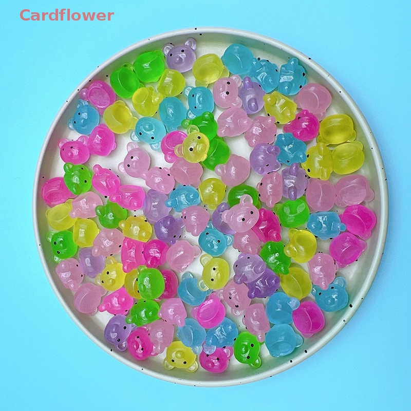 Bộ 5 Tượng Gấu Hoạt Hình Bằng Nhựa Phát Quang Đáng Yêu Dùng Trang Trí Mới