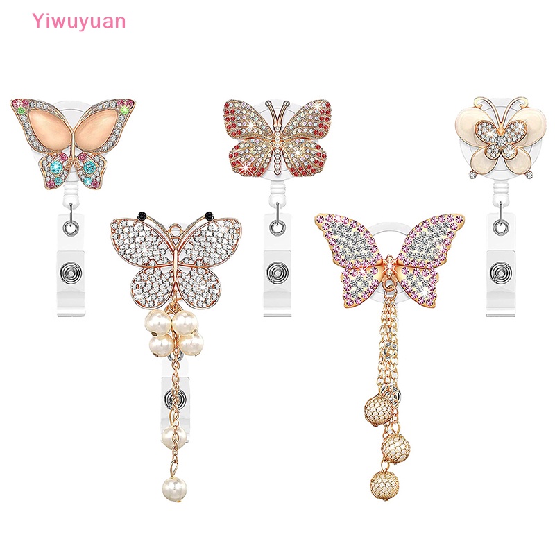 (MớI) Kẹp Tên / Danh ThiếP ĐíNh Đá HìNh BướM Xinh XắN