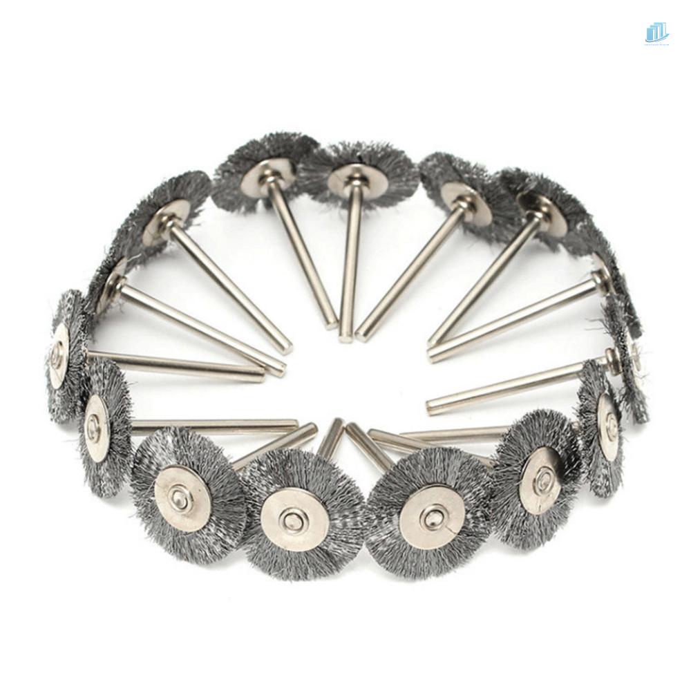 Bộ 45 Bàn Chải Sợi Thép Không Gỉ 1 / 8 &quot;Cán 10 / 15 / 25mm Cho Máy Đánh Bóng