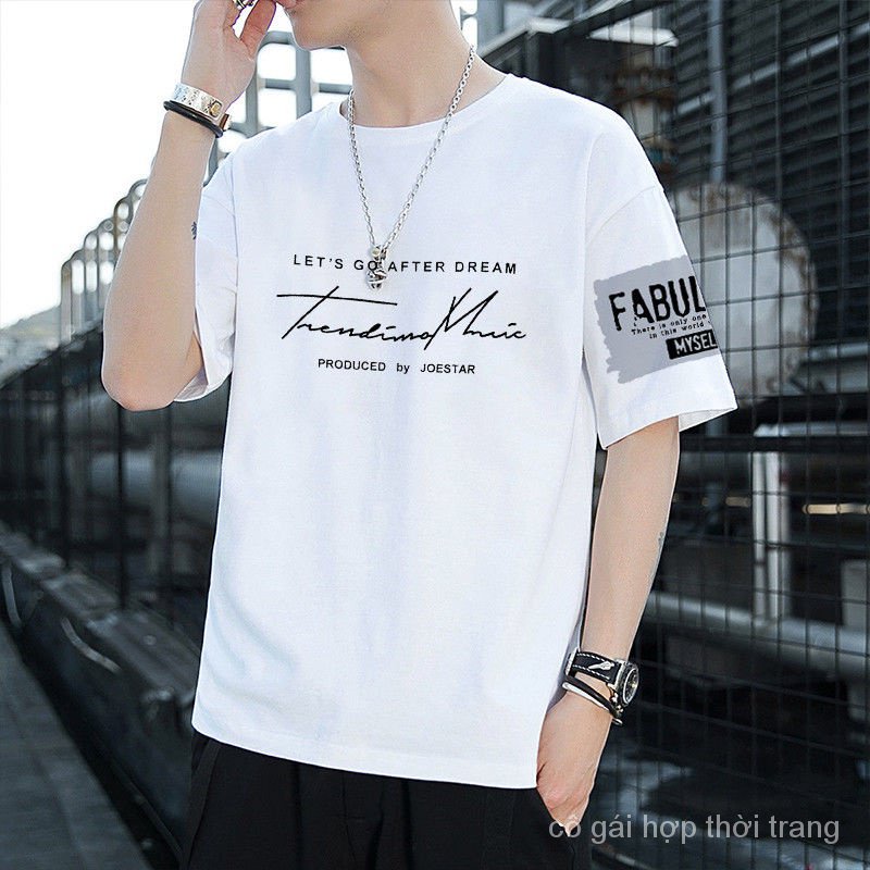 Áo Thun Tay Ngắn Phong Cách Hong Kong Thời Trang Mùa Hè Bh7w Cho Nam