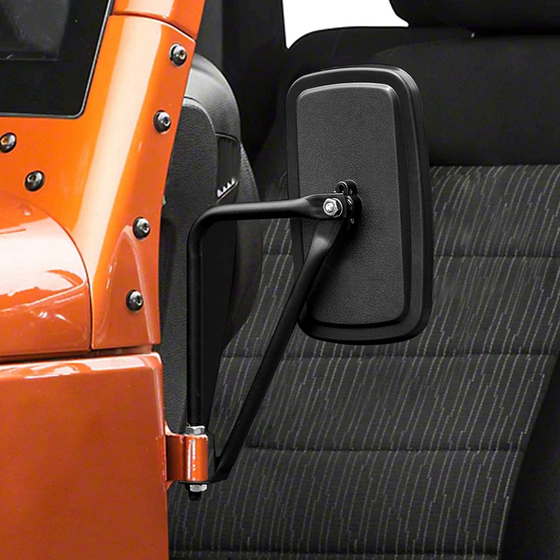 Bộ 2 Gương Chiếu Hậu Màu Đen Chống Rung Lắc Tháo Gỡ Nhanh Cho Jeep Wrangler 2007-2018 JK &amp; JL 2020 JT