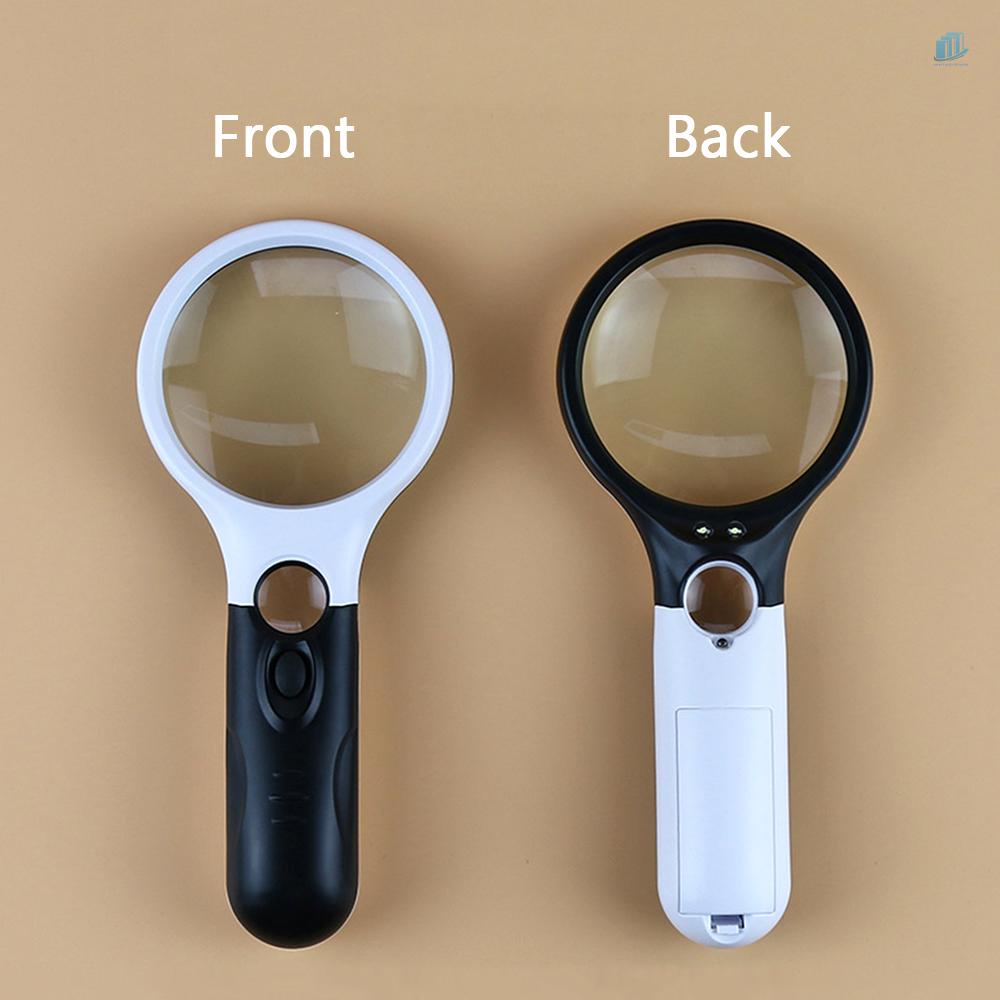 Kính Lúp Cầm Tay Phóng Đại 2.5X 45X Có Đèn LED Chuyên Dụng