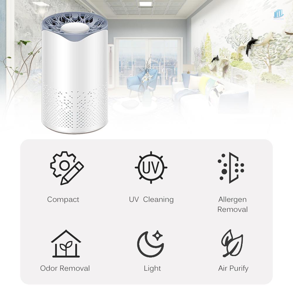 Máy Lọc Không Khí UV 5 Lớp USB Để Bàn Làm Sạch Không Khí Cho Nhà Ở / Văn Phòng / Xe Hơi / Tủ Quần Áo