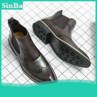 Giày bốt da cổ cao thời trang công sở thanh lịch cho nam