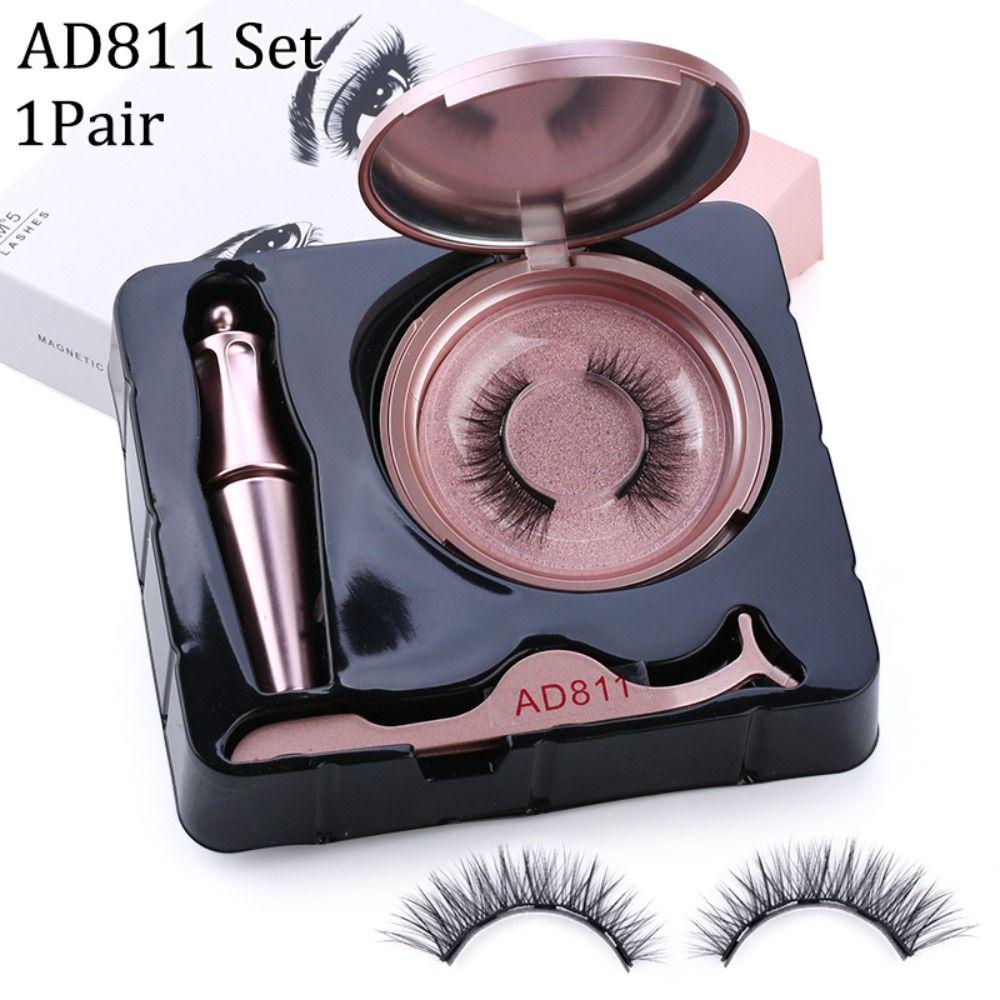 ANEMONE Bộ Lông Mi Giả Từ Tính 3D + Bút Kẻ Mắt Dạng Lỏng + 5 Lông Mi Giả Thời Trang Chống Nước