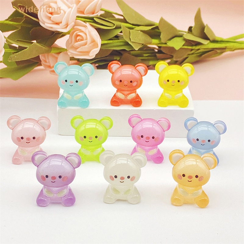 Bộ 5 Phụ Kiện Trang Trí Nghệ Thuật Hình Gấu Koala Bằng Resin Màu Dạ Quang DIY