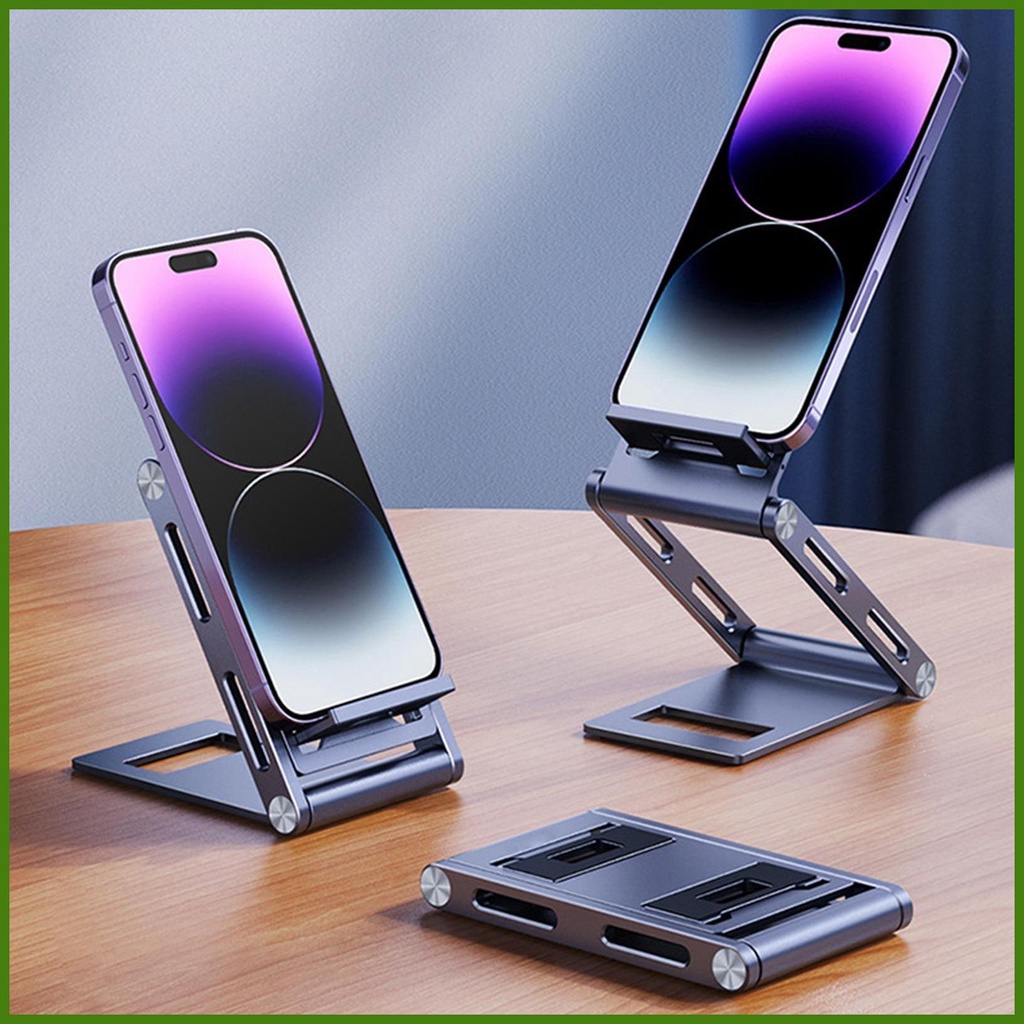 Giá Đỡ Điện Thoại Di Động Để Bàn Bằng Hợp Kim Nhôm Hai Lớp Chống Trượt