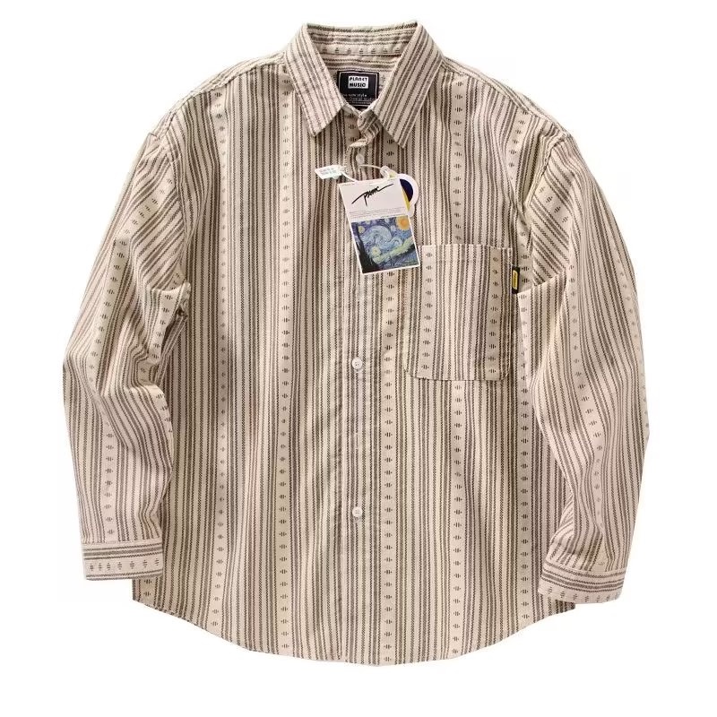 Áo Sơ Mi Tay Dài Họa Tiết Kẻ Sọc Màu Sắc Thời Trang Mùa Xuân Dễ Phối Đồ Cho Nam