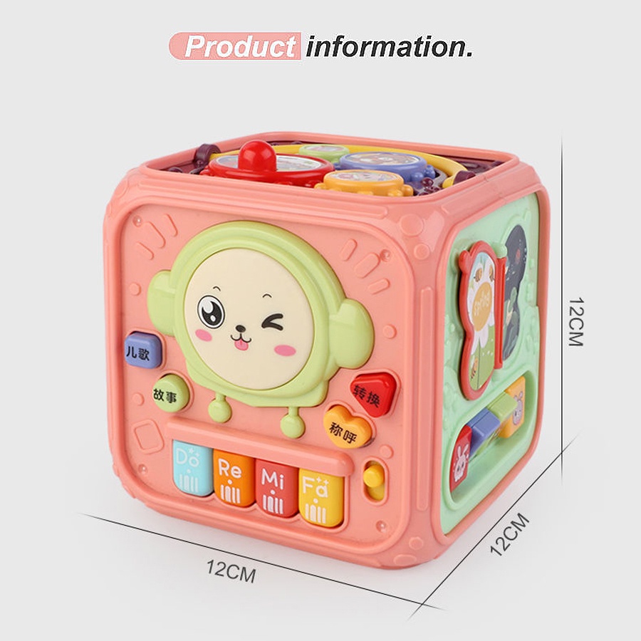 6 IN 1 ACTIVITY MUSICAL TOYS CUBE KIDS LEARNING TOYS BABY DRUMMING ALAT MUSICAL CUBE EARLY EDUCATION TOY