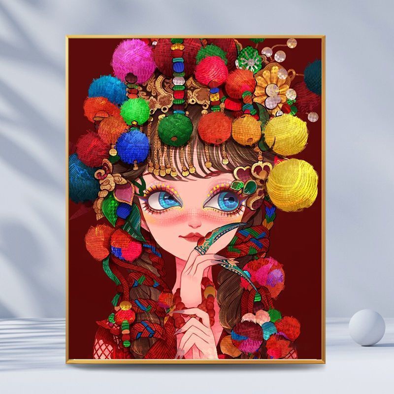 Mozii Mozii ✨Tranh Sơn Dầu Trang Trí Hình Cô Gái Và Hoa
