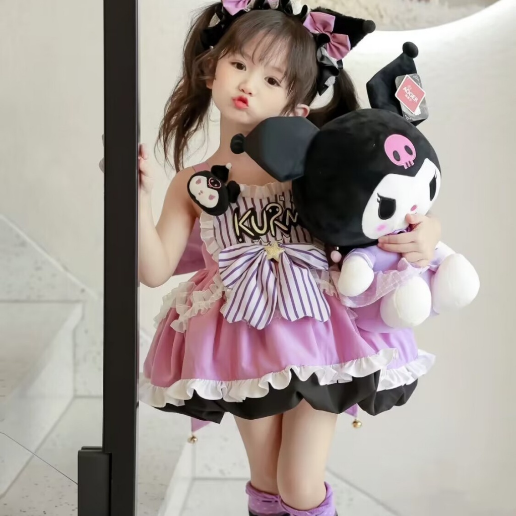 Đầm Hai Dây Mỏng In Hoạt Hình Phong Cách Lolita Xinh Xắn Cho Bé Gái