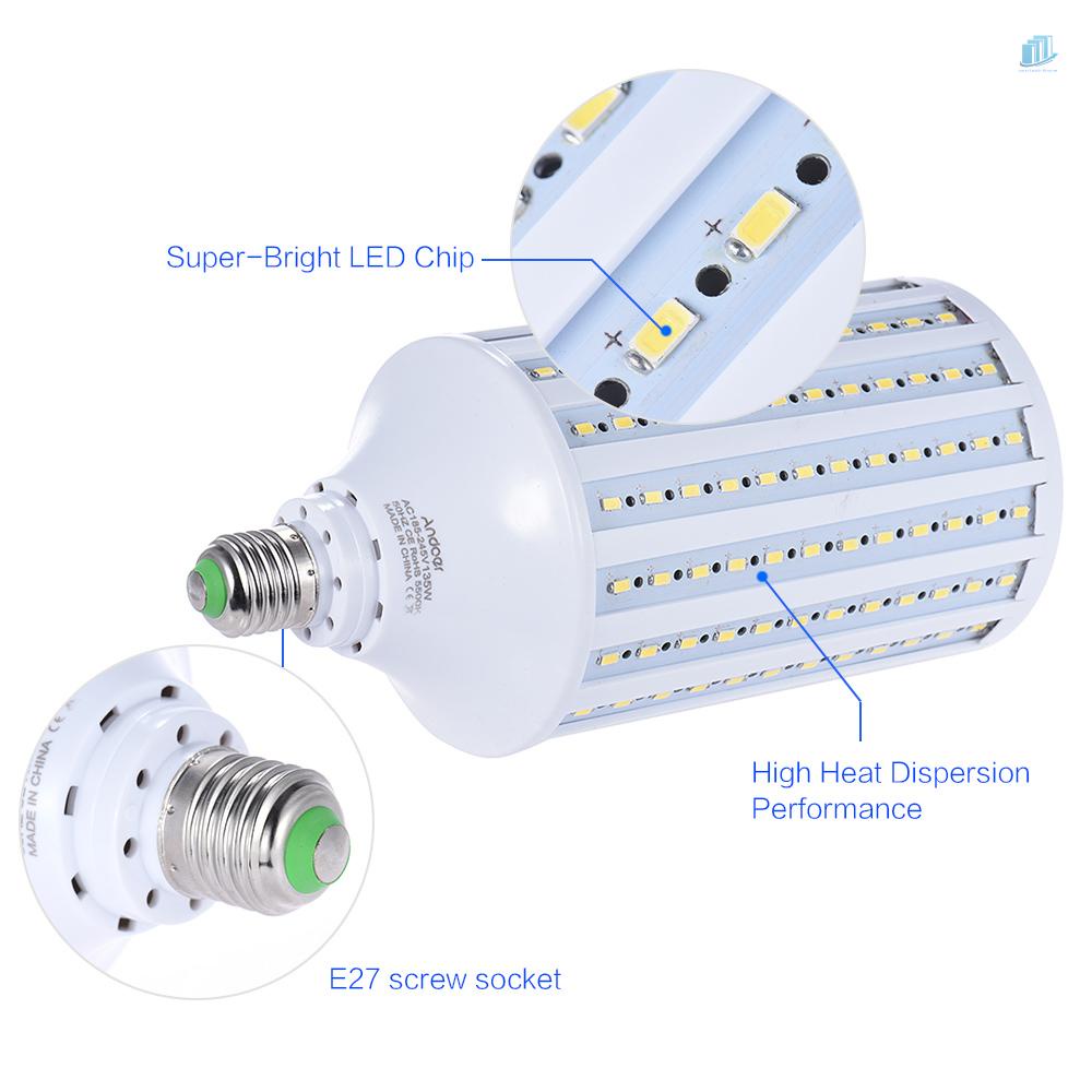 ANDOER Bóng Đèn Bắp 135W LED 216 Hạt 5500K E27 185-245V Dùng Trong Studio Chụp Ảnh