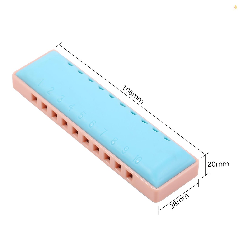 Kèn Harmonica Diatonic 10 Lỗ Bằng Nhựa Resin Màu Xanh Dương Cho Người Lớn Và Trẻ Em