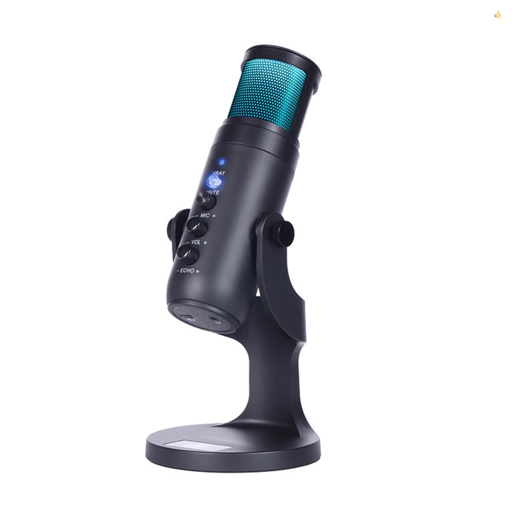 Micro USB RGB Để Bàn Kèm Giá Đỡ Cho Máy Tính PC / Phích Cắm &amp; Điều Khiển Âm Lượng Có Đèn Nhiều Màu