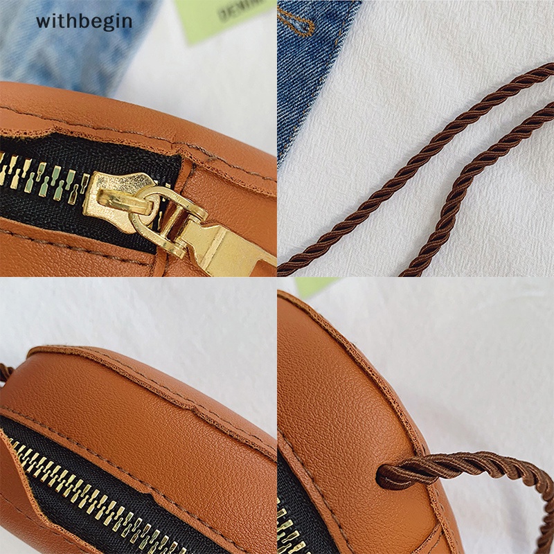 Túi Đeo Chéo Hình Tròn In Họa Tiết Hoạt Hình Động Vật Có Khóa Kéo Thời Trang Cho Nữ