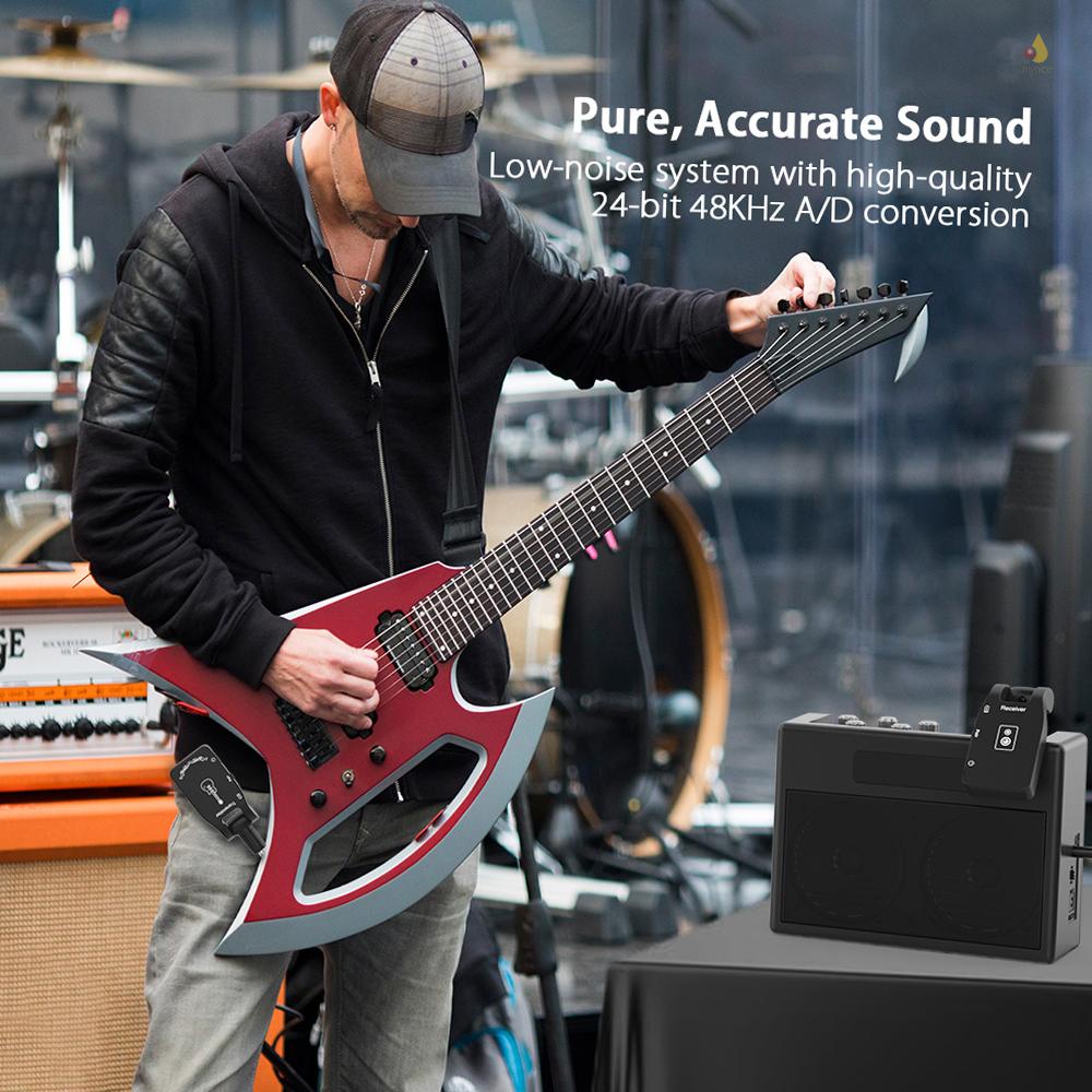 Hệ Thống Truyền Nhận Tín Hiệu Âm Thanh Đàn Guitar Không Dây 2.4G Sạc Lại 6 Kênh 6 Kênh Chuyên Dụng