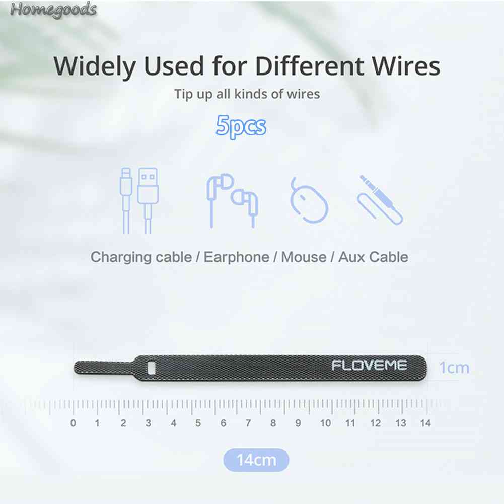 Set 5 Dây Quấn Tai Nghe / Dây Cáp Sạc USB 14cm Floveme 2023 Mới