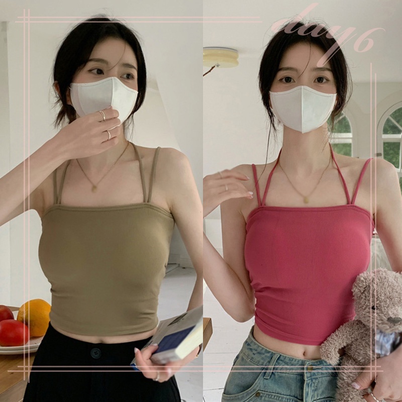 Áo Croptop Sát Nách Màu Sắc Đơn Giản Cho Nữ