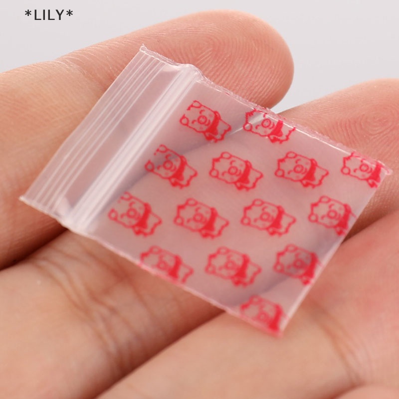 LILY 100pcs Mini Ziplock túi nhựa nhỏ dây kéo túi bao bì Pill Túi uuu