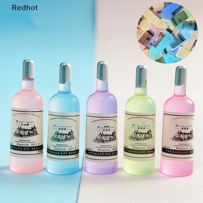 &lt; Redhot &gt; Set 5 Mô Hình Chai Rượu Vang Dạ Quang Trang Trí Nhà Búp Bê / Tiểu Cảnh Diy