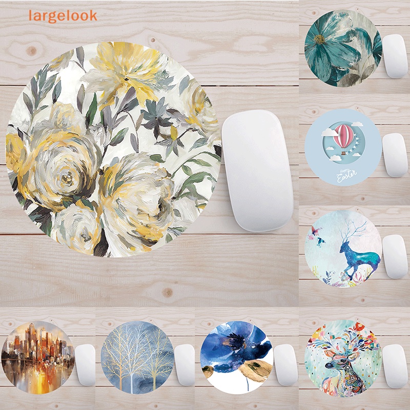 Thảm Lót Chuột Tròn 20CM Chống Trượt In Hình Hoạt Hình Dễ Thương