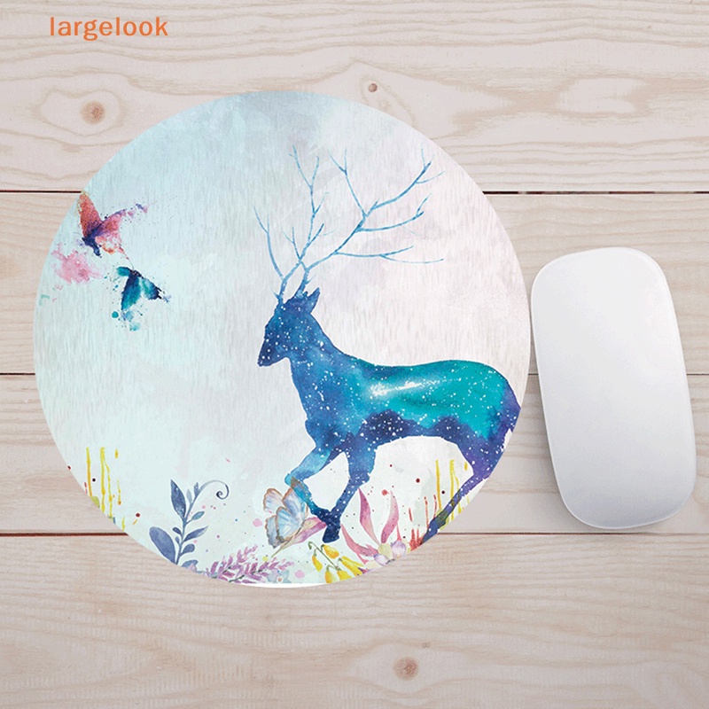 Thảm Lót Chuột Tròn 20CM Chống Trượt In Hình Hoạt Hình Dễ Thương