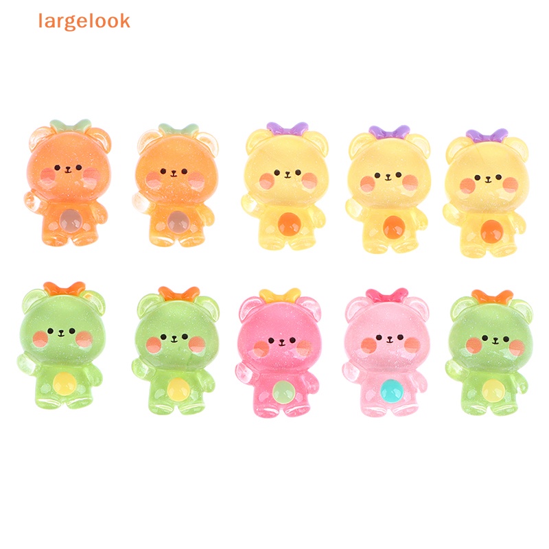 Set 10 Tượng Thỏ Gấu Hoạt Hình Bằng Resin DIY Trang Trí Sổ Tay