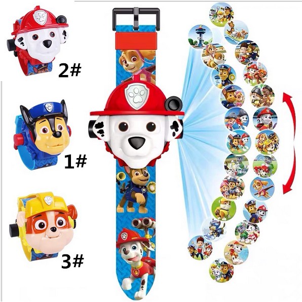 Paw Patrol Digital Flippable Projection Spiderman Iron Man Captain America Batman Hulk Kids Sports Watches Ready Stock LY