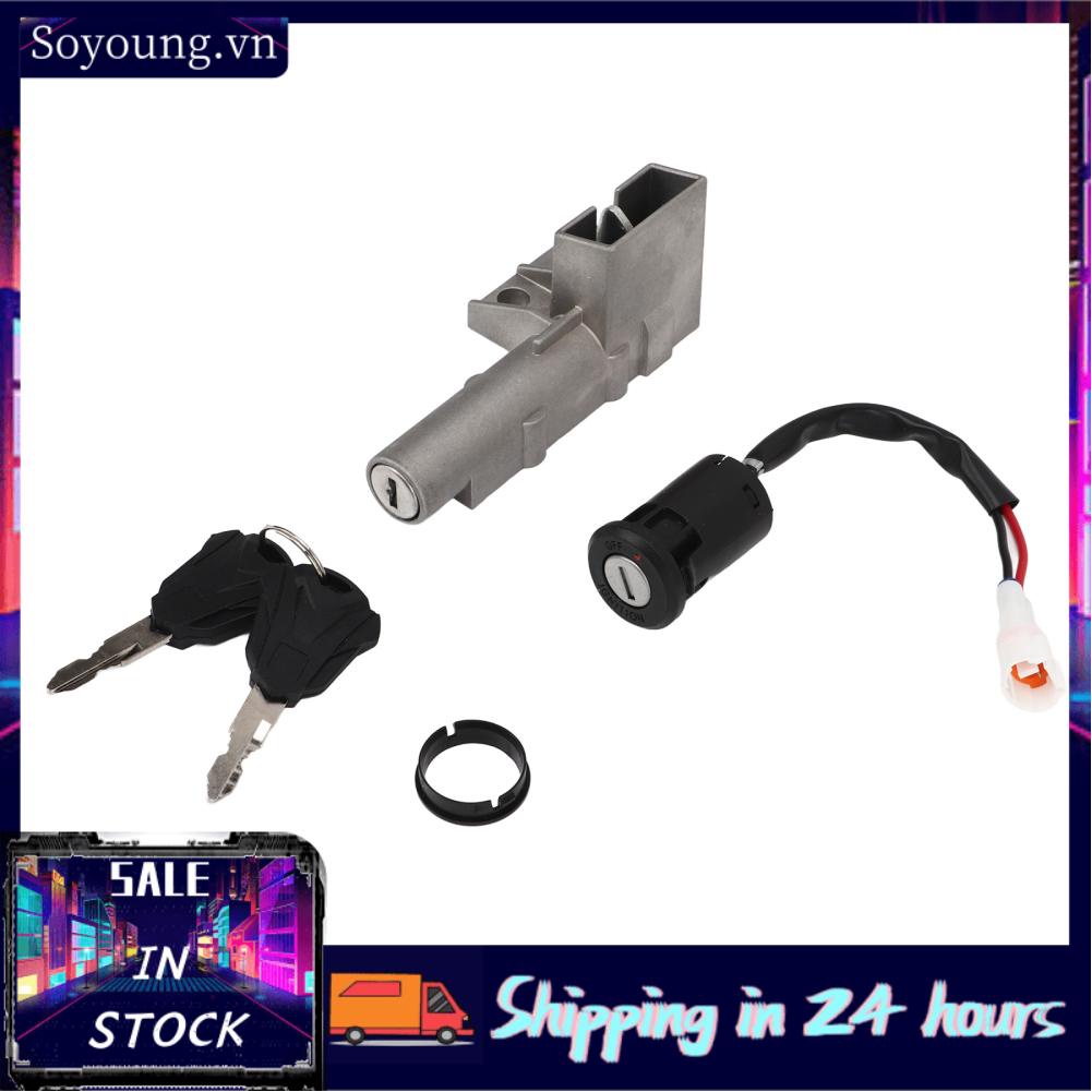 Soyoung Ignition Lock Cylinder  Easy To Install Key Switch Durable Perfect Fit High Strength Wear Proof for Electric Motocross Bike