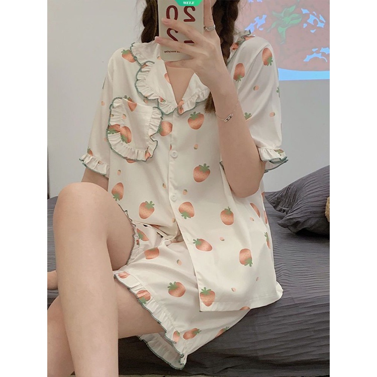 Bộ Đồ Ngủ Tay Ngắn Thời Trang Mùa Hè 2023 Dành Cho Nữ