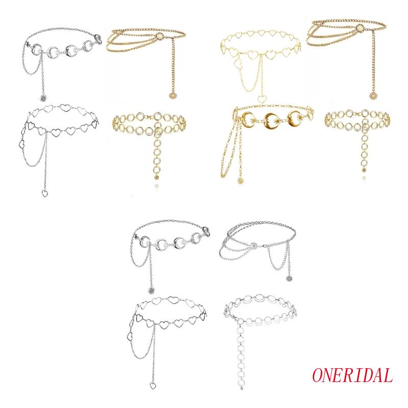 Set 4 Dây Xích Đeo Hông Nhiều Lớp Bằng Kim Loại Dành Cho Nữ