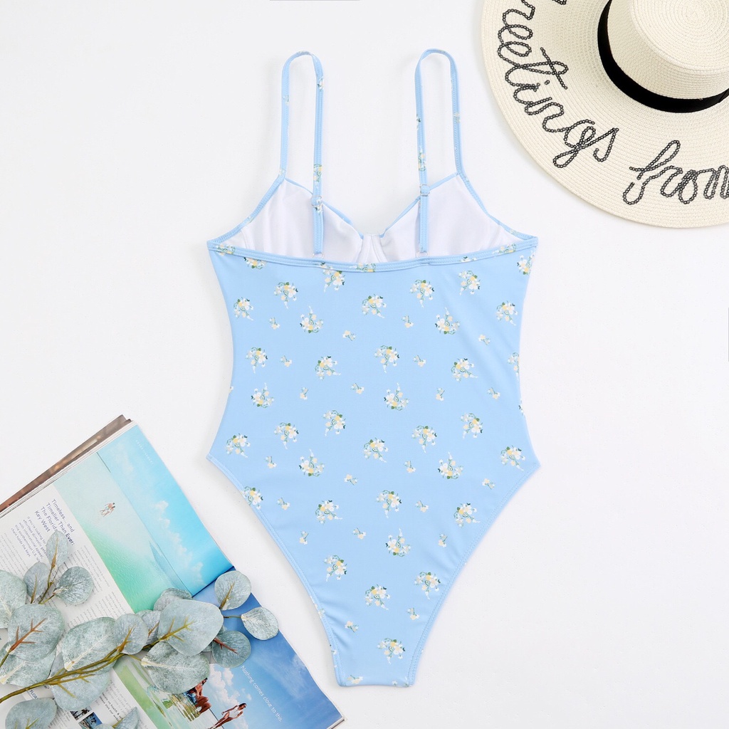 Bộ bikini liền thân hoa nhí phong cách RETRO, áo tắm nâng ngực có gọng BM49