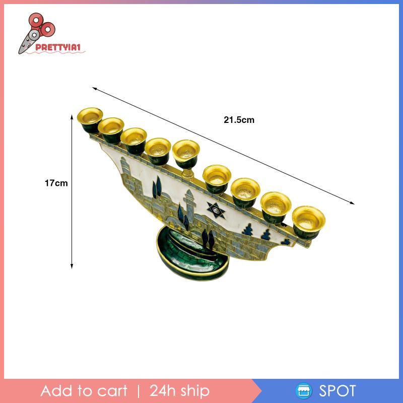 [Prettyia1] 9 Nhánh Nến Menorah Trang Trí Candelabras Mantel Hanukkah