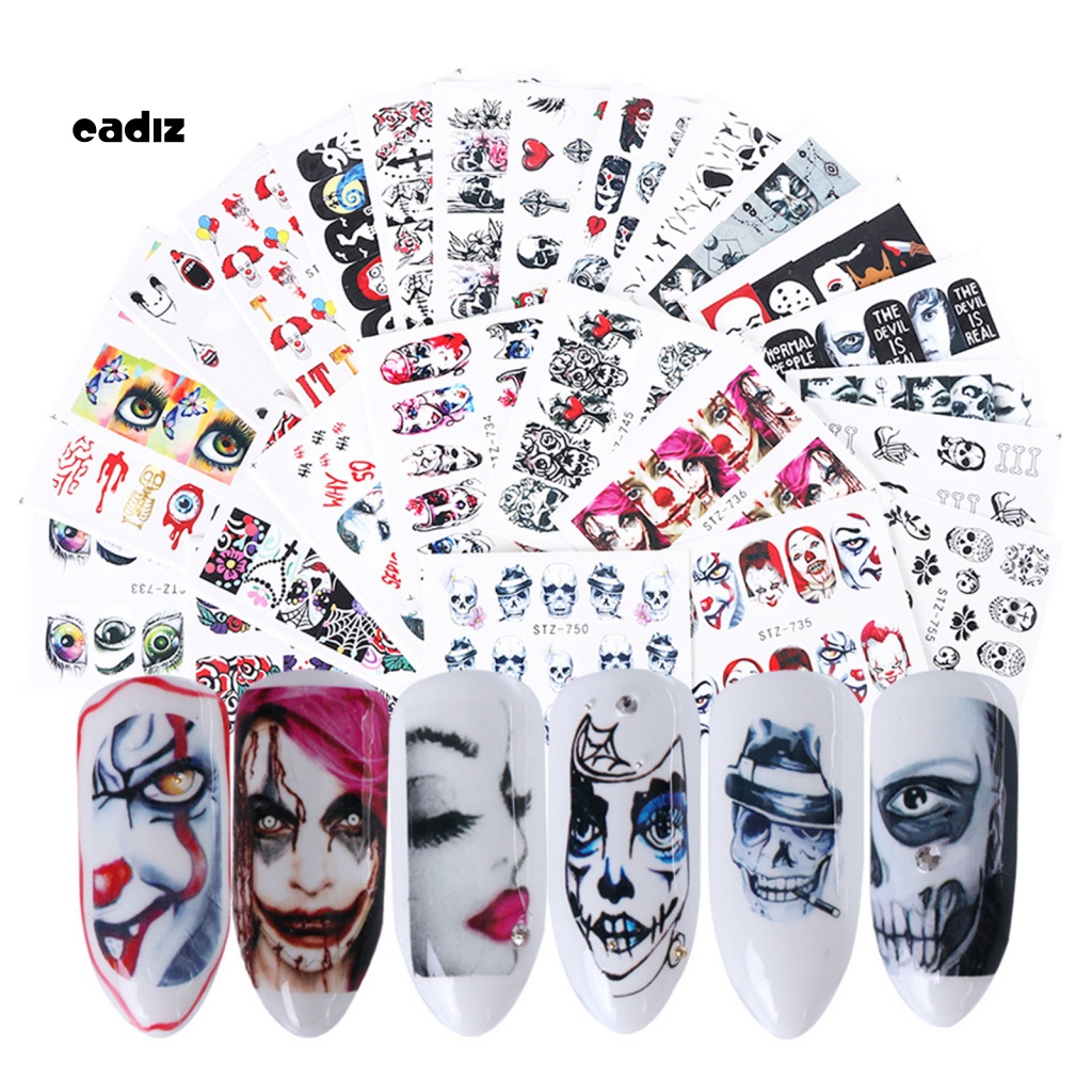 1 Bộ Miếng Dán Móng Tay Chủ Đề Halloween Dễ Sử Dụng