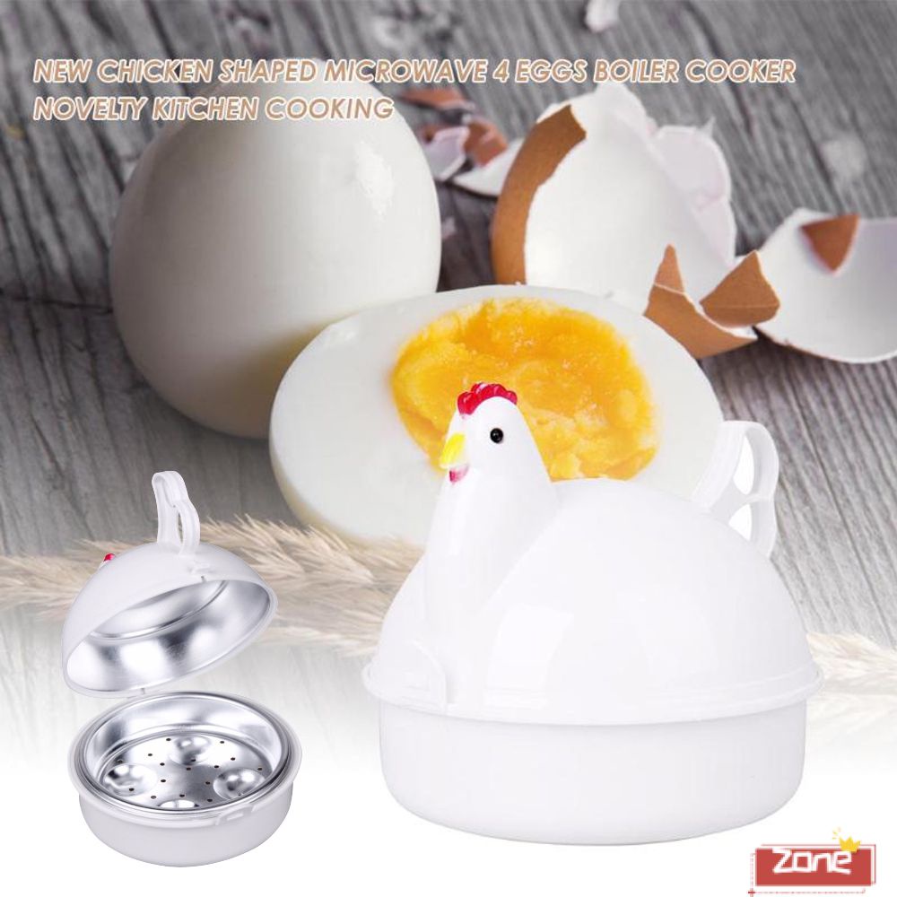 Nồi Hấp Lò Vi Sóng Tiện Lợi Hộp Đựng Trứng Kiểu Gia Đình Nồi Hấp Trứng Đặc Biệt Hình Gà Bằng Thép Không Gỉ