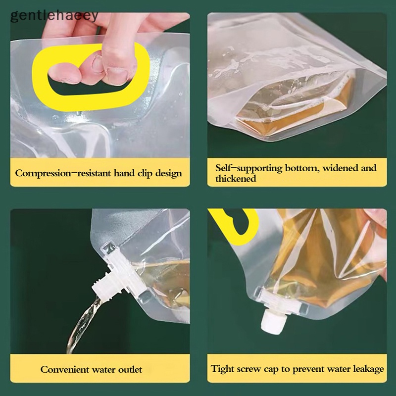 1 Túi Đựng Nước Uống Trong Suốt Tái Sử Dụng 1 / 1.5 / 2.5 / 5 / 10L