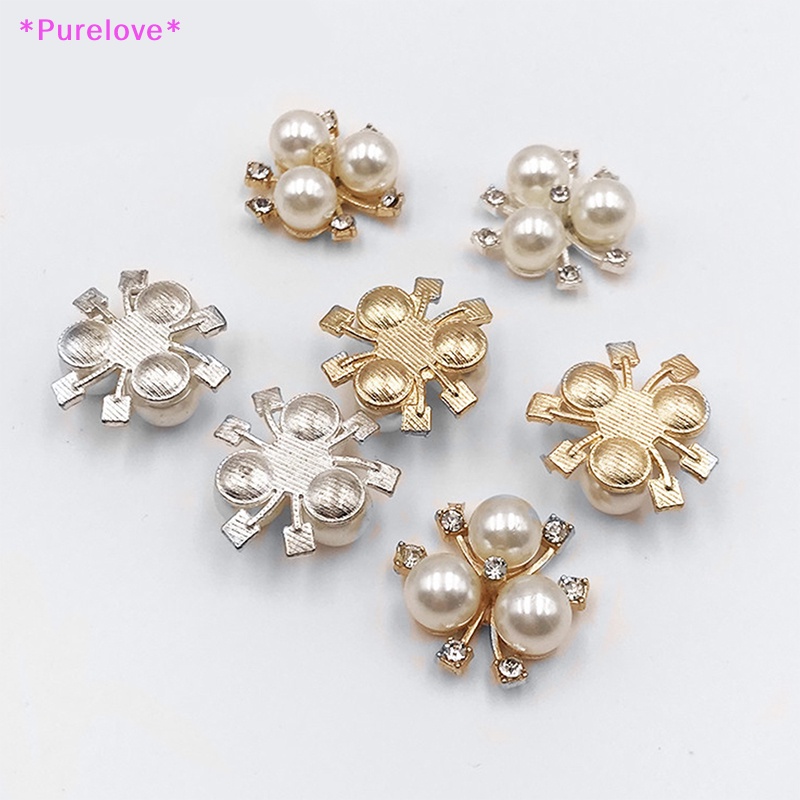 Bộ 10 Nút Áo Hình Hoa Đính Ngọc Trai Trang Trí Đám Cưới DIY Mới