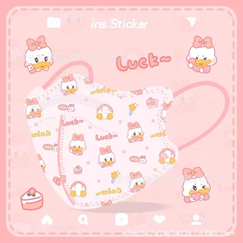 Khẩu Trang Ba Lớp In Họa Tiết Hoạt Hình 3d Thời Trang Dành Cho Trẻ Em Và Người Lớn