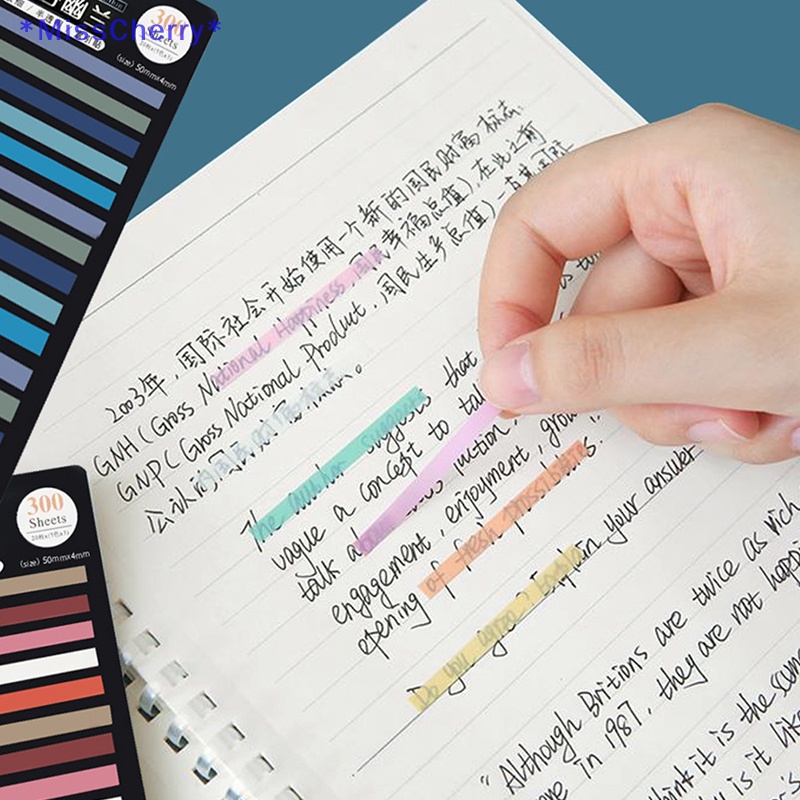 Bộ 300 Tờ Giấy Dán Ghi Chú Màu Dạ Quang Trong Suốt Tiện Dụng Cho Văn Phòng / Trường Học Mới