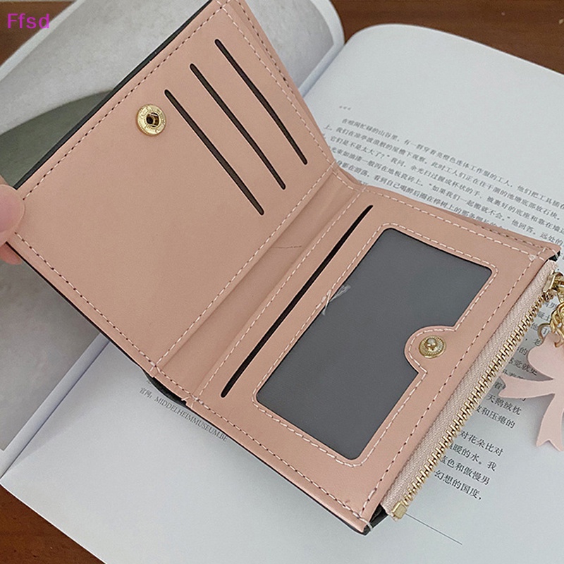 {Ffsd} Ví Ngắn Bằng Da PU Có Khóa Kéo Đơn Giản Thời Trang Mới Dành Cho Nữ * Hàng Bán Chạy