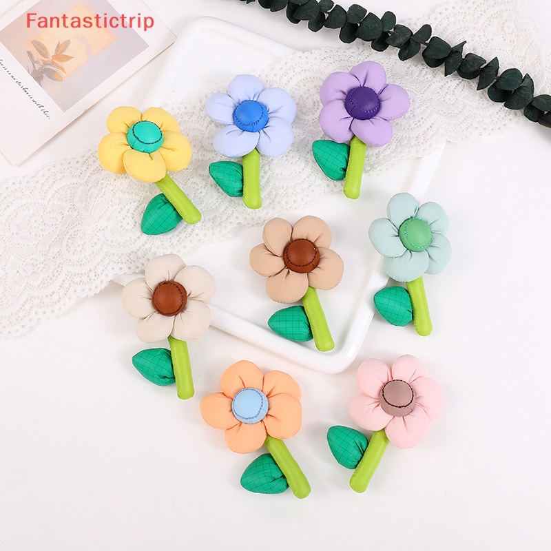 [Fantastictrip] Ghim Cài Áo Bằng Cotton Họa Tiết Hoa Lá Macaron Nhiều Màu Sắc Thời Trang Và Vớ Cổ Áo Hình Hoa Thời Trang Mới