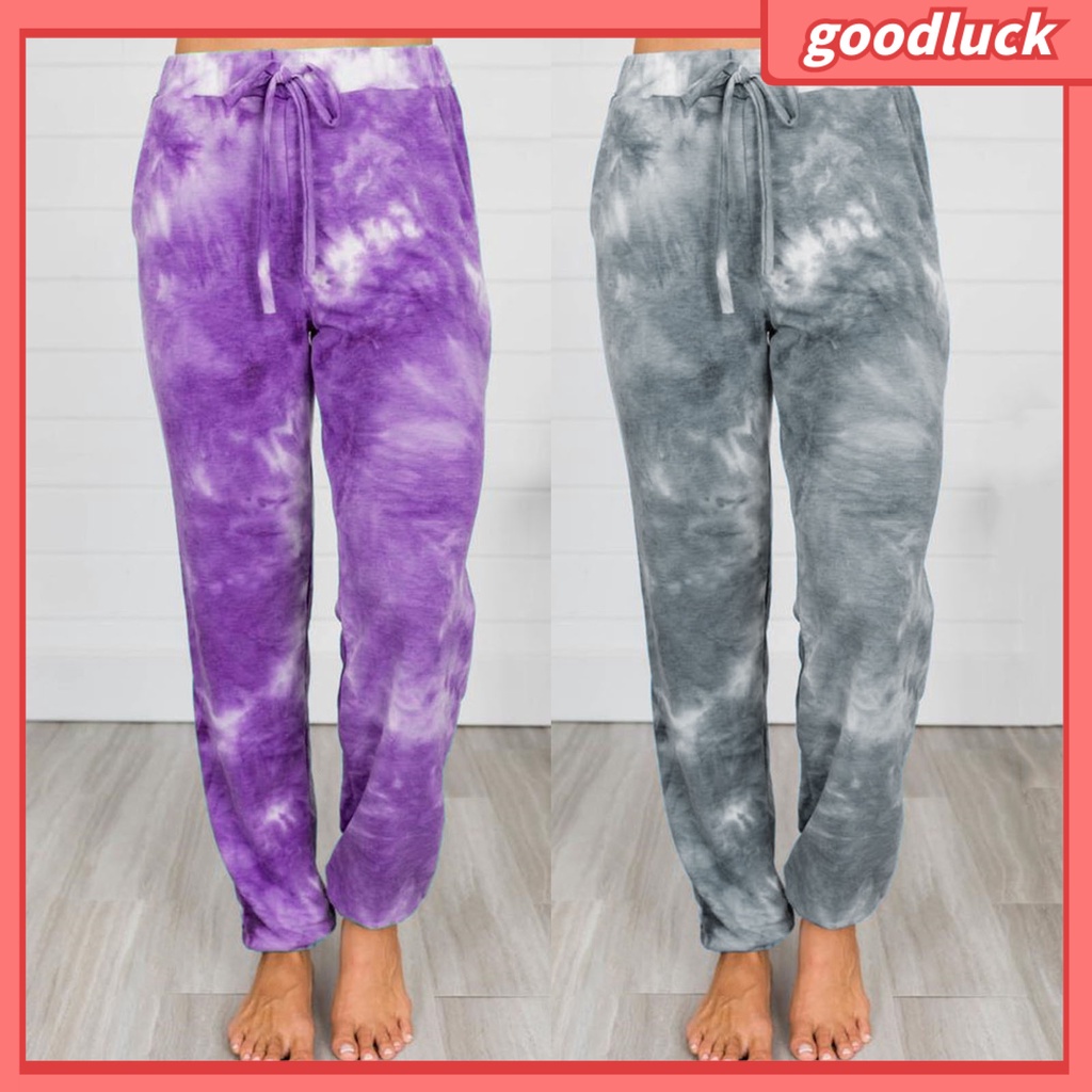 Quần Thể Thao Dây Rút Dáng Suông Nhuộm Màu Có Túi Thời Trang Mùa Hè Cho Nữ