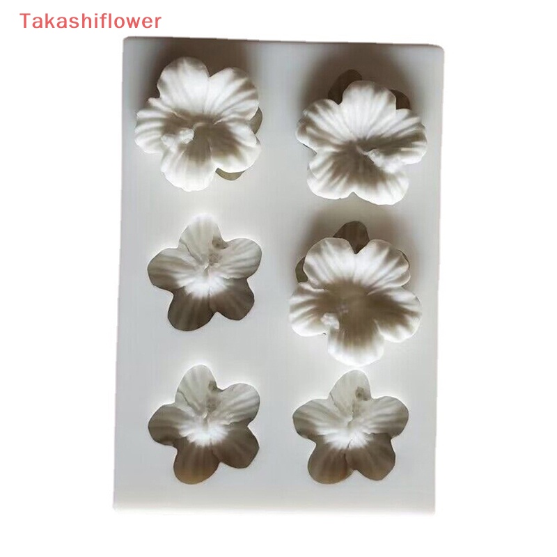 1 Khuôn Làm Bánh 6 Ngăn Hình Hoa Năm Cánh Bằng Silicone