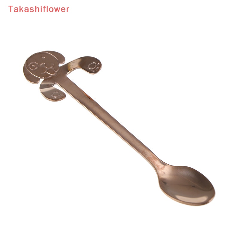 (Takashiflower) Muỗng Cà Phê Bằng Thép Không Gỉ Cấp Thực Phẩm Hình Chó Dùng Cho Nhà Bếp