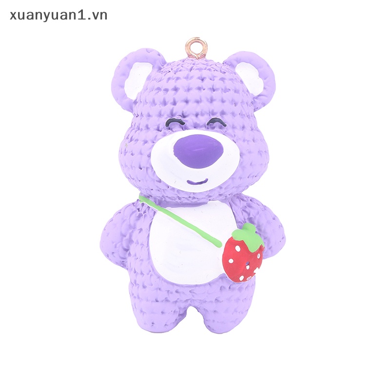 1 Móc Khóa Hình Gấu Và Dâu Tây DIY Xinh Xắn